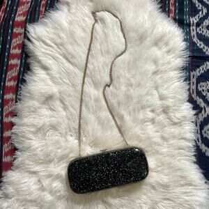 Halston Heritage Acrylic Glitter Clutch Shoulder Bag Clutch Sparkles Hard Shell